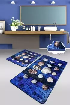 Mijolnir, Seashell- CHL4497, Colorful, коврики для ванной, 700 г/м, 100% бархатная ткань, мультиколор