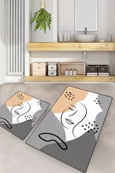 Mijolnir, Smiling Face, набор ковриков для ванной (2 шт.), разноцветный, 100 % ПОЛИЭСТЕР, 50 x 60 см, мультиколор