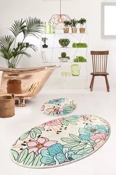 Mijolnir, Spring- CHL2383, Colorful, коврики для ванной, 700 г/м, 100% бархатная ткань, мультиколор