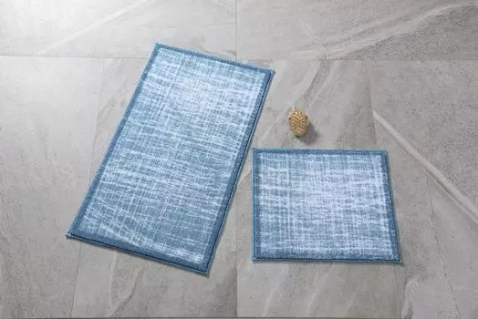 Mijolnir, Stream- CNF1226, Синий,Белый, коврики для ванной, 100% полиамид, темно-синий