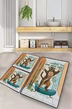 Mijolnir, Tame Your Tiger, набор ковриков для ванной (3 шт.), разноцветный, 100 % ПОЛИЭСТЕР, 50 х 60 см, мультиколор