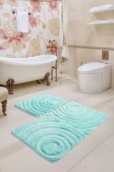 Mijolnir, Wave- CHL2161, мятный, коврики для ванной, 1450 г/м, 100% полиакрил, зеленый