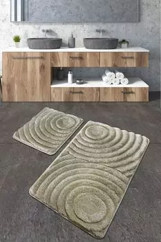 Mijolnir, Wave- CHL2514, камень, коврики для ванной, 1450 г/м, 100% полиакрил, серый