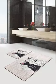 Mijolnir, Wedding- CHL2455, разноцветный, коврики для ванной, 700 г/м, 100% бархатная ткань, мультиколор