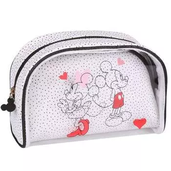 Микки и Минни Маус Disney White, прозрачная косметичка в горошек, 2 шт., Inna marka, бесцветный
