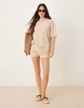 Микро-шорты ASOS DESIGN в фактурную нейтральную полоску