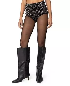 Микро-шорты со стразами Edikted, черный