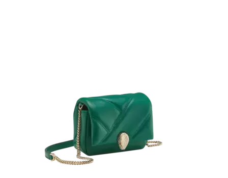Микро-Сумка Serpenti cabochon Bvlgari, зеленый