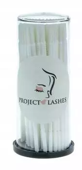 Микроцилиндрические аппликаторы для ресниц, тюбик, 100 штук Project Lashes