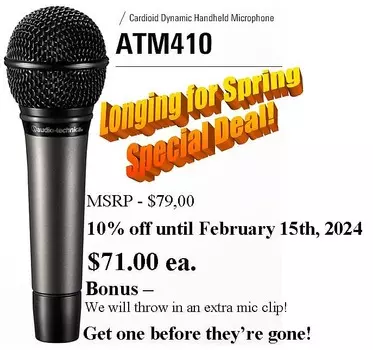 Микрофон Audio-Technica ATM410 Handheld Cardioid Dynamic Microphone