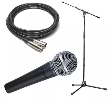 Микрофон Shure & K&M Konig Meyer Premium Microphone Stand 210/9 w/ SM58 Vocal Mic + Cable