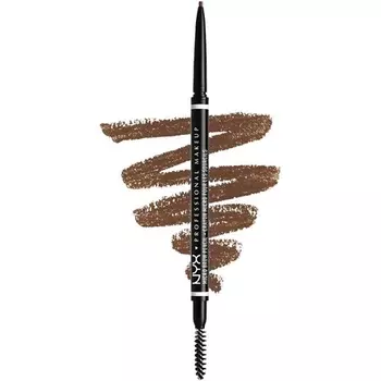 Микрокарандаш для бровей, двусторонний, с механическим карандашом для бровей и кисточкой для бровей. Веганская формула. Оттенок: шоколад 04., Nyx Professional Makeup