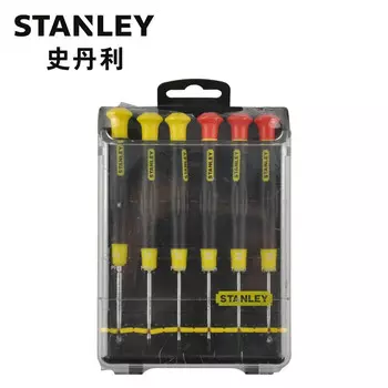 Микропрецизионная отвертка Stanley, набор из 6 предметов, крестообразная отвертка для ремонта часов, маленькая отвертка 66-394-23