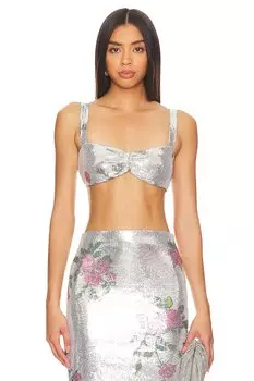 Микротоп с пайетками pia Camila Coelho, серебряный