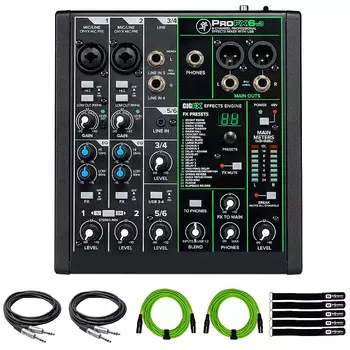 Микшер Mackie Mackie ProFX6v3 6 Channel USB Effects Live Stream Audio Recording Mixer w Cables