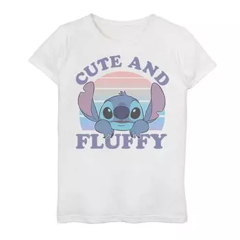 Милая и пушистая футболка с изображением заката для девочек 7–16 лет от Disney's Lilo & Stitch Disney