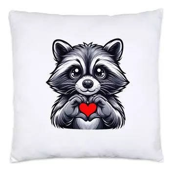 Милая подушка в виде лапы в форме сердца енота с наполнителем «Дружба и любовь к животным» Hey!Print