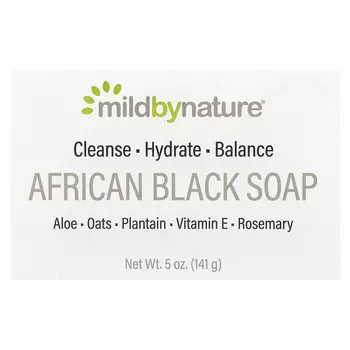 Mild By Nature, африканское черное кусковое мыло, с овсом и подорожником, 141 г (5 унций)