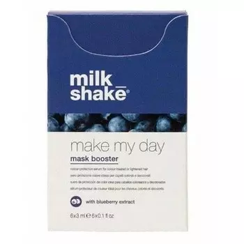 Milk Shake Make My Day Mask Booster с экстрактом черники 6 x 3 мл — Сыворотка для защиты цвета окрашенных или обесцвеченных волос — упаковка из 6 шт.