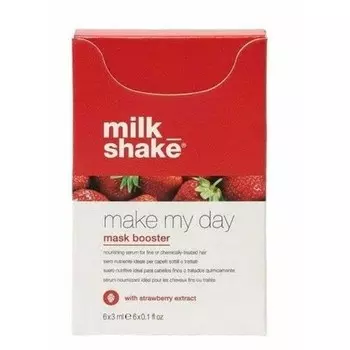 Milk Shake Make My Day Mask Booster с экстрактом клубники 6 x 3мл - Питательная сыворотка для тонких или окрашенных волос