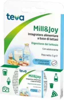 Mill&Joy Teva 20 таблеток улучшает переваривание продуктов, содержащих лактозу