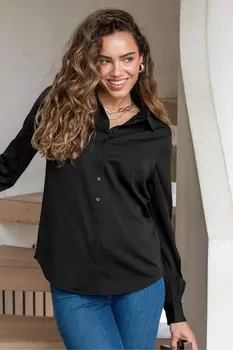 Милли Фуллер бюст атласная тканая рубашка Pour Moi, черный