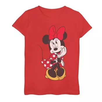 Милое платье-футболка в красный горошек для девочек Disney's Minnie Mouse Licensed Character, красный