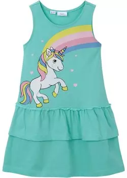 Милое платье с принтом единорога Bpc Bonprix Collection, синий