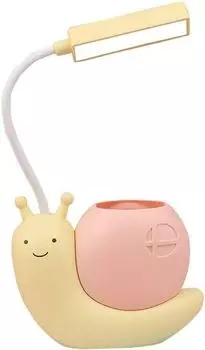 Милый детский ночник, светодиодная настольная лампа для детей, милая лампа в форме улитки для домашних животных, гибкая настольная лампа на гибкой шее (желтая) yozhiqu