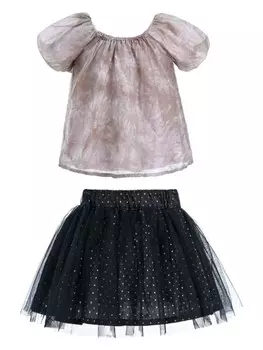 Mimi Tutu комплект из блузки и юбки с цветочным принтом, розовый