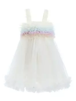 Mimi Tutu платье-трапеция с оборками, белый