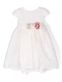 Mimil платье из тюля с цветочной вышивкой, белый