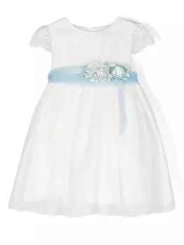 Mimil платье макси с цветочной аппликацией, белый