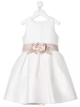 Mimil платье с цветочной аппликацией, белый