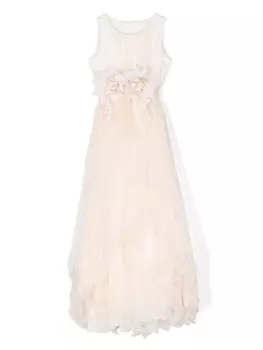 Mimil платье с цветочной аппликацией, нейтральный цвет