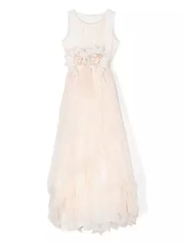 Mimil платье с цветочной аппликацией, серый