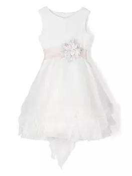 Mimil ярусное платье с цветочной аппликацией, белый