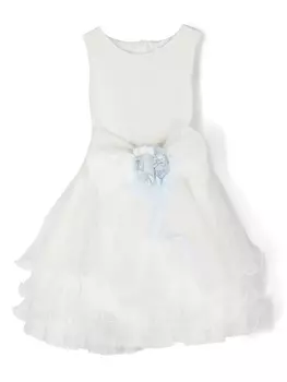 Mimil ярусное платье с цветочной аппликацией, белый