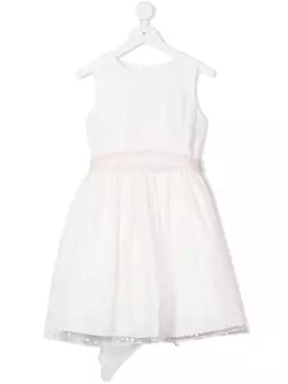 Mimil расклешенное платье с бантом, белый