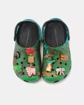 Minecraft Classics Clog Crocs Детские сабо, зеленый