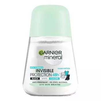 Минеральный невидимый дезодорант-шарик с защитой 48 часов Garnier, 50 мл