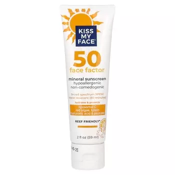 Минеральный солнцезащитный крем Face Factor SPF 50 гипоаллергенный, 2, 59 м