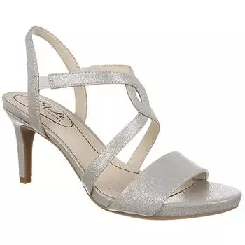 MINGLE Женские туфли-лодочки с открытым носком и ремешком на щиколотке LifeStride, цвет champagne