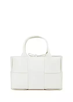 Mini arco белая женская кожаная сумка Bottega Veneta
