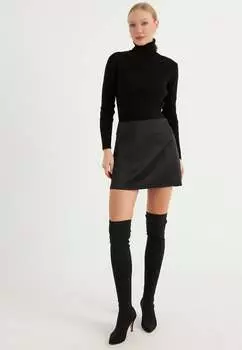 Мини-Атласная юбка Herita, черный