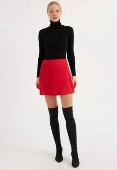 Мини-Атласная юбка Herita, красный