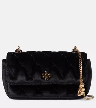 Мини-бархатная сумка на плечо kira Tory Burch, черный