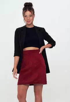 Мини-Бархатная юбка Herita, бургундия