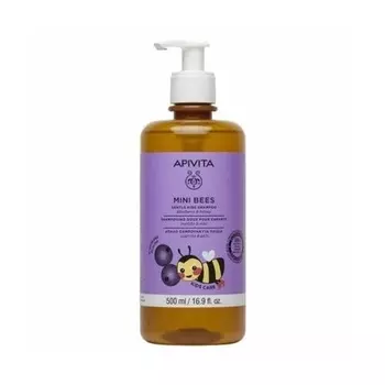 Mini Bees Gentle детский шампунь с черникой и медом 500мл, Apivita