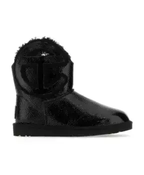 Мини Ботинки с жатым логотипом Ugg, черный